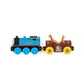 Orbrium Wooden Train Cars & Engines Collection - 18 Pcs Multicolor Safari Zoo Set, Compatible with Thomas & Brio, Model ORB-TS-A203