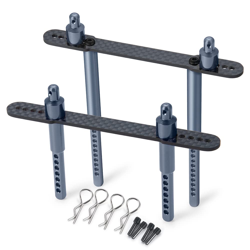 RC-Hub 1Set Body Post Mounts Metal Front and Rear Shell Column for 1:10 Axial SCX10 90046 90047 RC Car (Titanium)