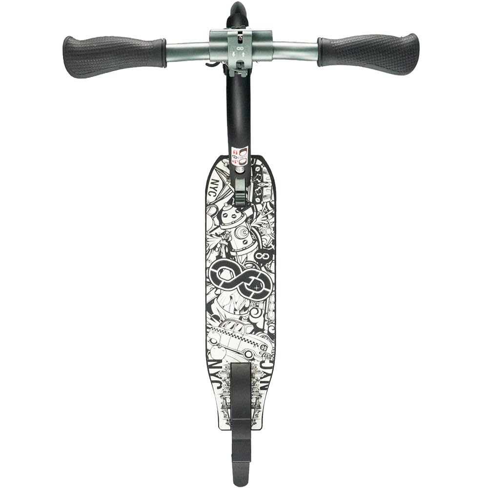 Crazy Skates Foldable Kick Scooter - Lightweight, Adjustable Handlebars, NYC Black Model for Adults, Teens & Kids