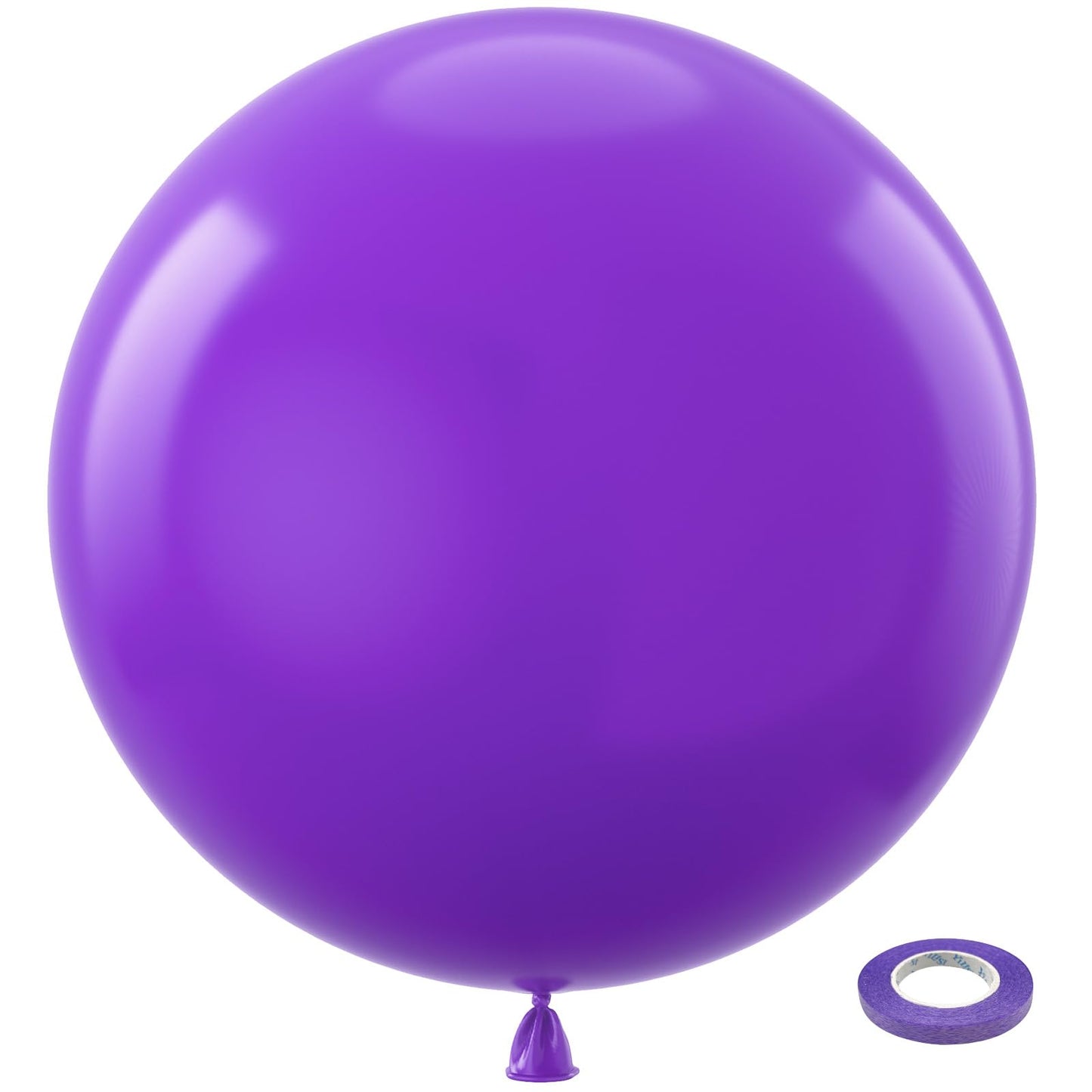 Bezente Purple Giant Balloons - 36 Inch Jumbo Round Latex Balloons, 8 Pack for Birthday, Graduation, Baby Shower, Wedding, Halloween