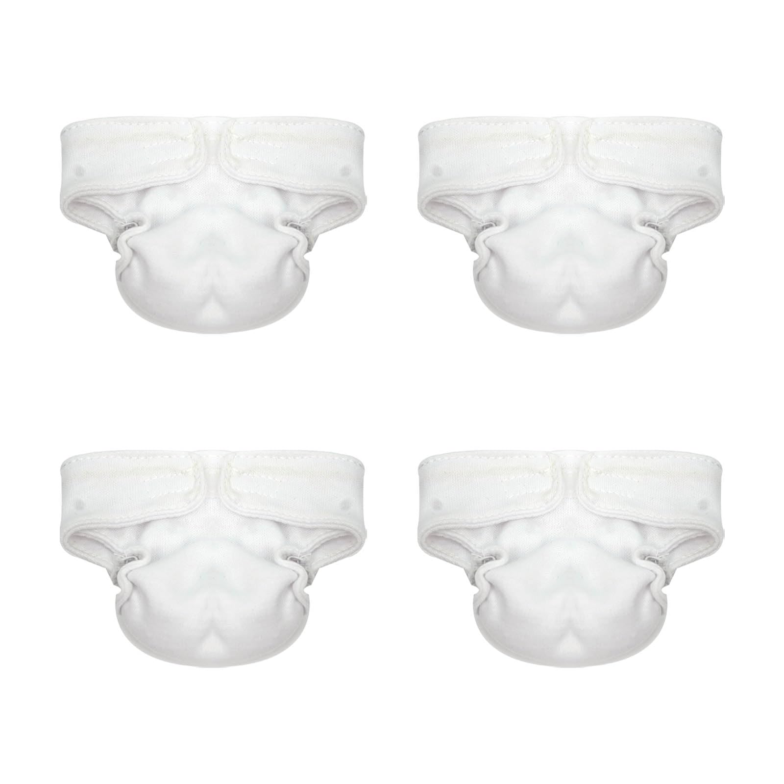 MYREBABY 4 Pieces Baby Doll Diapers Doll for 5-7 Inch Dolls New Born Baby Reusable Doll Diapers Doll Accessories(White)