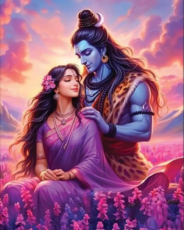 Tulip N Turtle Shiv Parvati Diy Acrylic Paint By Number Kit For Adults Beginner Canvas Painting By Number Acrylic Painting. Wall