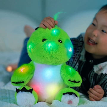 Bstaofy 11'' Light Up Dinosaur Stuffed Animals Cute Led T-Rex Soft Plush Toy Glow In The Dark Gifts For Kids Boys Girls Valentin