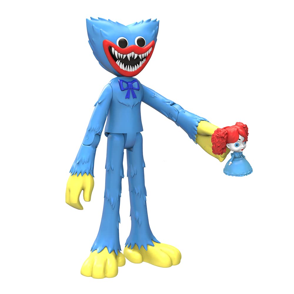 Poppy Playtime Scary Huggy Wuggy Action Figure (5 Posable Figure, Series 1) [Officially Licensed], Blue