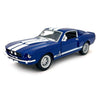 KiNSMART 1967 Ford Shelby Mustang GT500 Die Cast Model Toy Car, Blue, 1:38 Scale, Pullback Action