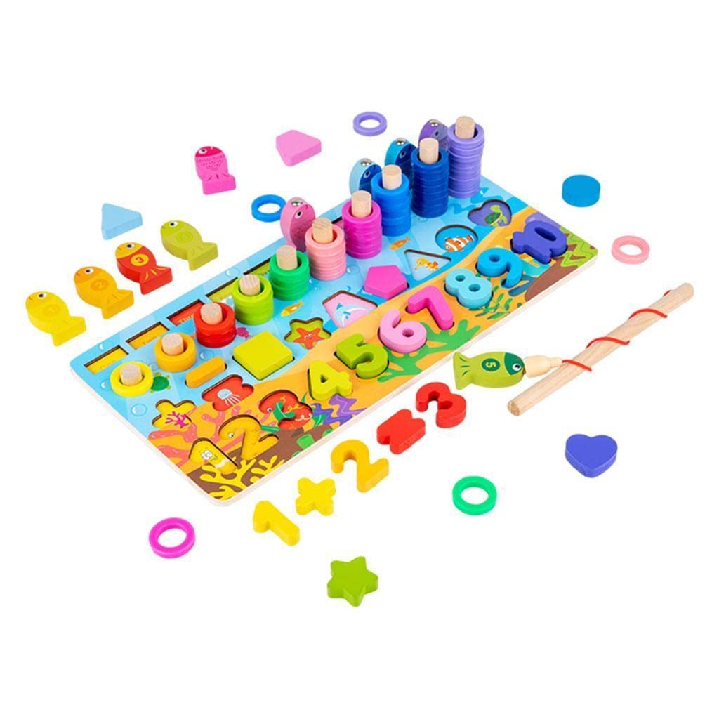 Loom Tree Montessori Toy Wooden Fishing Game Logarithmic Board Learning Education Toy | Toys For Baby | Developmental Baby Toys