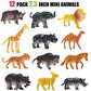 24Pcs Jumbo Safari & Zoo Animals Figures, Realistic Plastic Animal Toys Set For Kids 1 2 3, Lion, Elephant, Perfect For Play, Education, Baby Shower Decor,Party Supplies Cake Topper