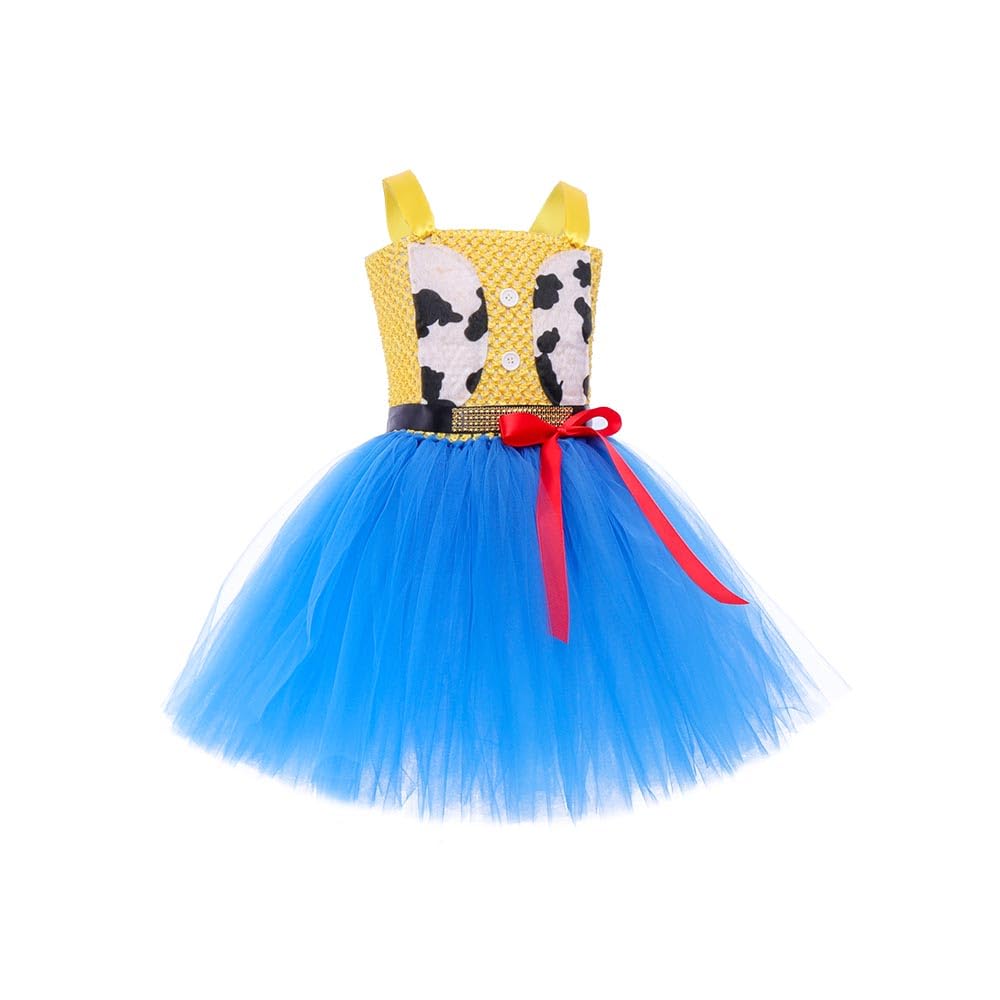 WYYXXT Girls Cowgirl Princess Costume Birthday Party Dress Halloween Cosplay Outfits(4-5 Years,Yellow)