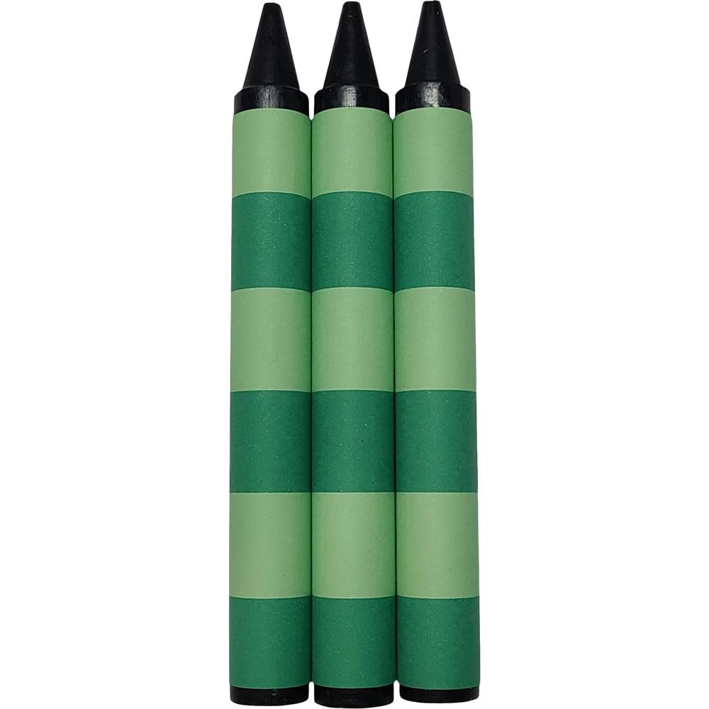 Handcrafted Handy Dandy Notebooks Green Striped Jumbo Black Crayons