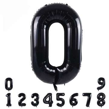 Toniful 40 Inch Black Large Numbers Balloons 0-9,Number 0 Digital 0 Helium Balloons,Foil Mylar Big Number Balloons For Birthday