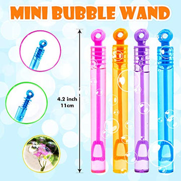 Inscraft Bubble Wand, 90 Pack Mini Bubble Wands Bulk 15 Colors For Halloween, Summer Toys, Wedding, Outdoor Indoor Activity Use, Bubbles Party Favors, Gifts For Kids Toddlers