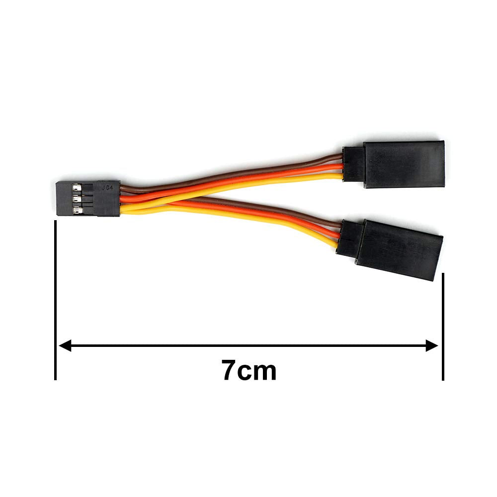 5 Pcs JR/Futaba Style Servo 1 to 2 Y Harness Leads Splitter Cable Male to Female Extension Lead Wire for RC Models Airplane 7cm