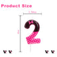 2nd Pink Black Birthday Candles for Girls, Pink Mouse Cake Topper Cupcake Decor, Cartoon Themed Birthday Party Decorations Suppl