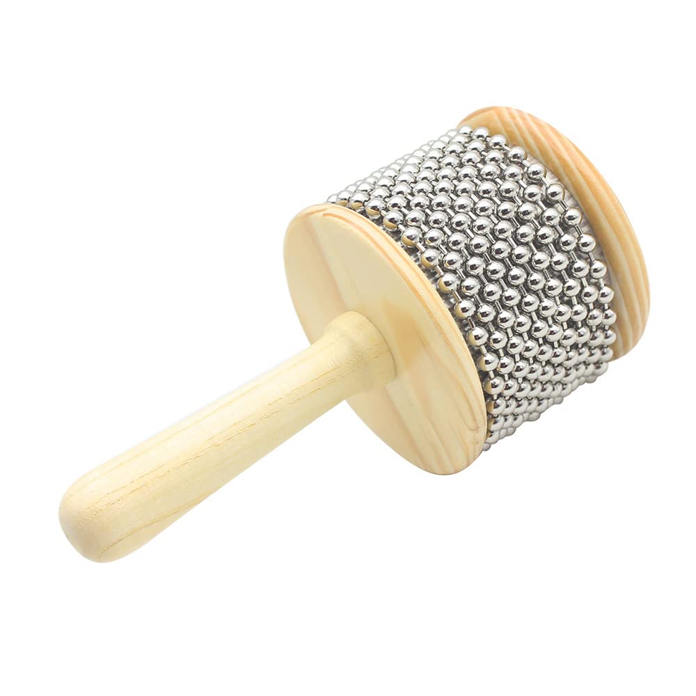 Excluzo Wood Wooden Cabasa Medium Size Rcussion Band Student Children Kid Instrument Pop Hand Shaker
