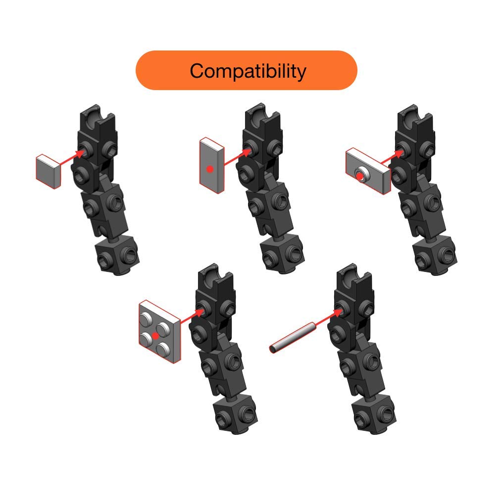 Mybuild Bricks Creative Building Blocks Pack F503 - Mecha Frame Toy Building Blocks Socket And Clip Pivot Joints 20 Pieces