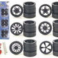 YMCtoys 1:24 Scale Model Car Spokes Black Rims Replacement 6Set
