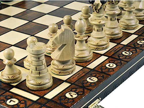 Woodburning Wooden Chess Set  Board 21X21 Inches