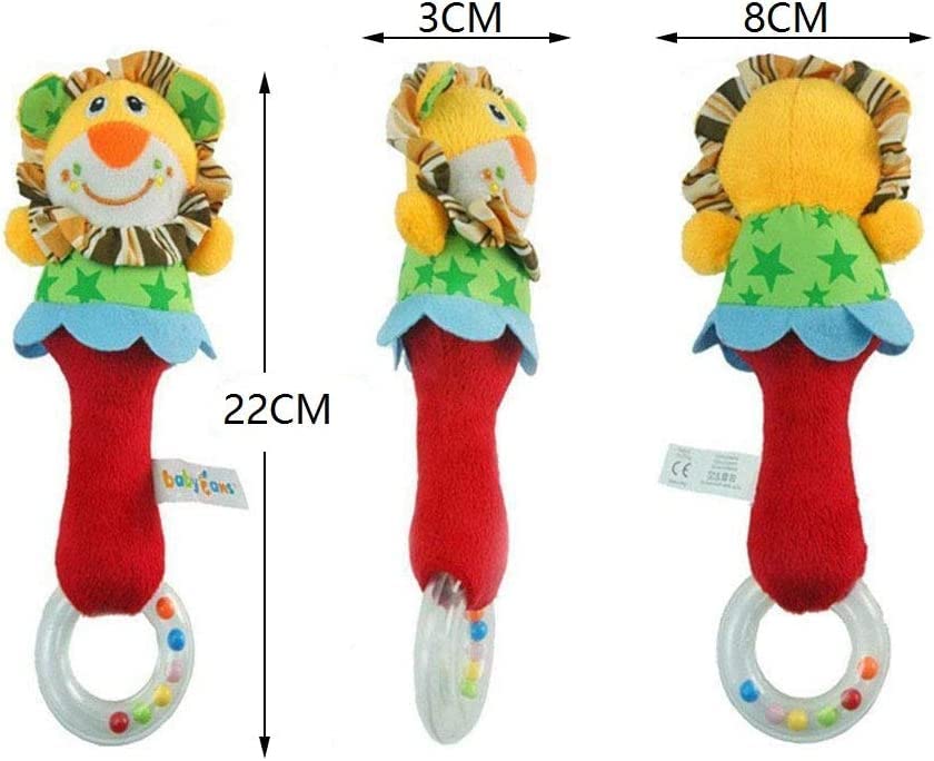 Chafin Baby Soft Rattles Shaker, Infant Developmental Hand Grip Baby Toys, Cute Stuffed Animal With Sound For 3 6 9 12 Months An