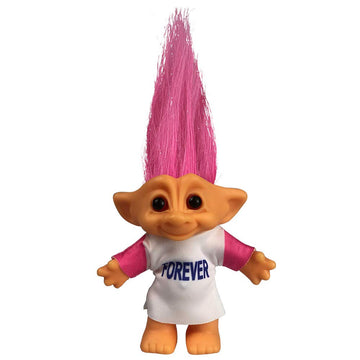 Lucky Troll Dolls,Vintage Troll Dolls Chromatic Adorable For Collections, School Project, Arts And Crafts, Party Favors - 7.5' Tall Pink Hairs(Include The Length Of Hair)
