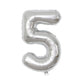 Party Decorz 5 Number Silver Foil Balloon/Five Number Silver Big Size Foil Balloon (32 Inch,1pcs) For Birthday,Anniversary, Surp