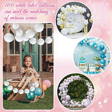 Meanplan 100 Pcs Link Balloon Linking Balloon Latex Linkable Balloons Connected Wedding Party Decoration(White,12 Inch)
