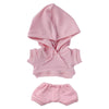 niannyyhouse 15cm Plush Doll Clothes Elastic Solid Sportswear Suits Hoodie Pants Soft Stuffed Plush Toy Dress Up Accessories (Pi