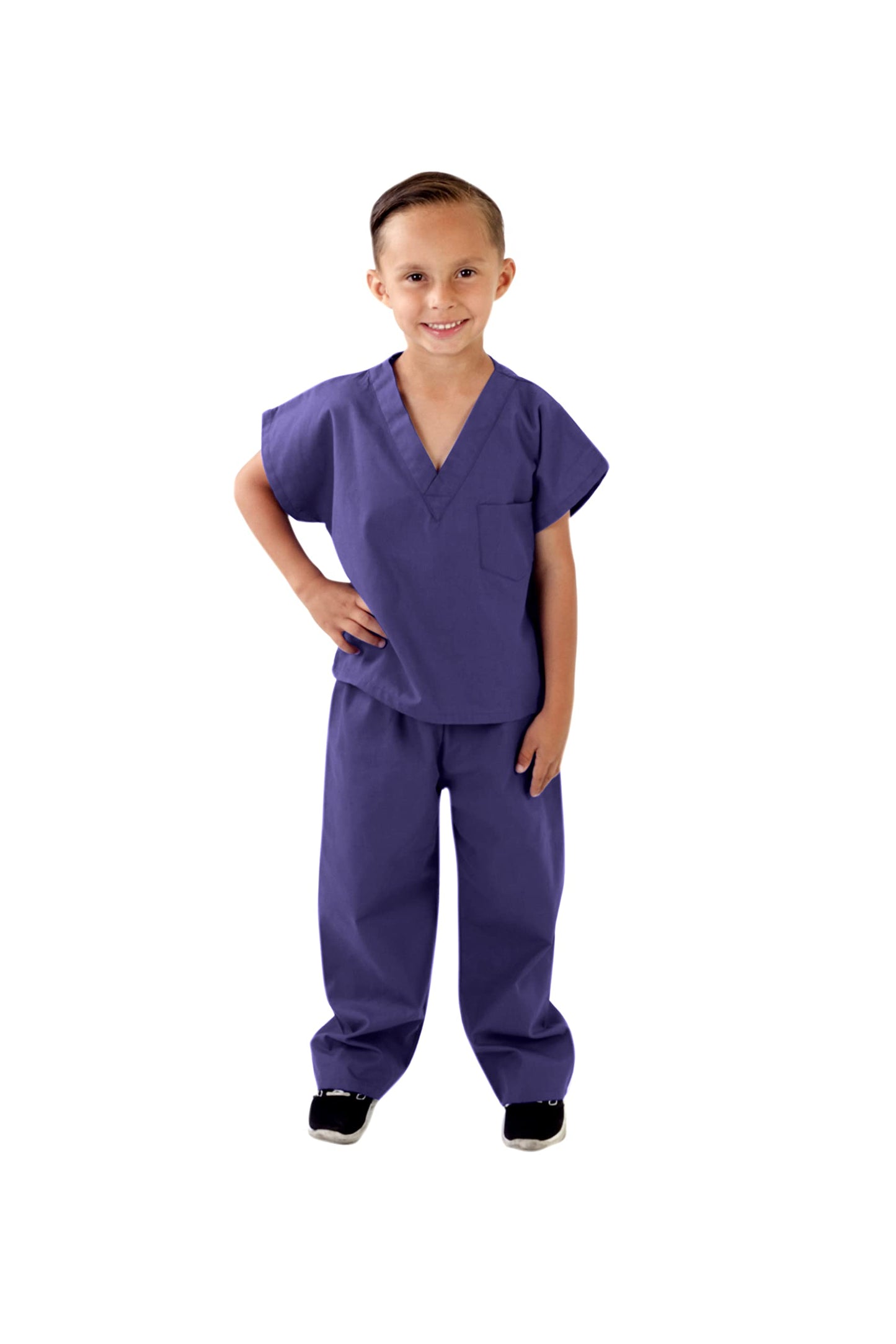 Natural Uniforms Childrens Scrub Set-Soft Touch-Role Play Costume Set (Purple, 12/14)