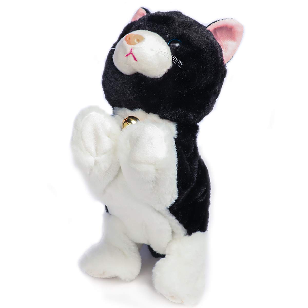 Smalody Interactive Plush Toys, Novelty Sound Control Electronic Cat Electronic Pets Robot Cat Gift For Children (Black)