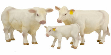 Little Buster Toys Charolais Bull - 1/16 Scale Realistic Plastic Model, Charolais Color, Model 132973
