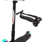 Chromewheels Scooters For Kids, Deluxe Kick Scooter Foldable 4 Adjustable Height 132Lbs Weight Limit 3 Wheel, Lean To Steer Led Light Up Wheels, Best Gifts For Girls Boys Age 3-12 Year Old, Black