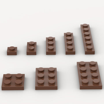 Classic Building Plate Assortment Pack, 100Pcs Brown Bulk Plates With 8 Size Building Plate Base Plate, Compatible With Lego Par