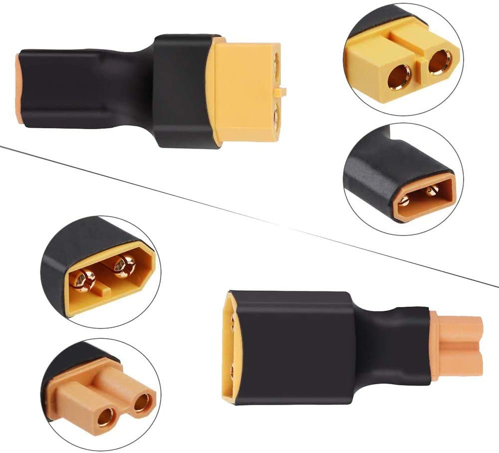 2 Pair No Wires XT30 to XT60 Plug Female Male Adapter Wireless Connector for RC FPV Drone Car Lipo NiMH Battery Charger ESC