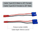 2pairs JST to EC3 Male Female Lipo Battery Connectors Adapter with 10cm 20awg Wire for RC FPV Racing Drone Multicopter Quadcopte
