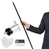 Kensally Xfunjoy 43.30'/110Cm Black Magic Appearing Cane Magic Staff With Free Gloves And Video Turorial For Professional Magician Stage Street Magic Performance