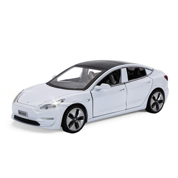 Toy Car Model 3 Diecast Metal Model Cars Pull Back car for Boys and Girls Age 3 - 12 Years Old (White) 