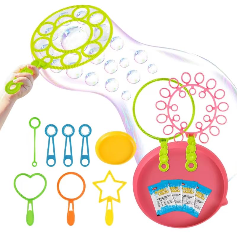 Bubble Wands kit Party Favors for Kids Bulk Toys Party Supplies Christmas Birthday Wedding Bath Time Gifts for Boys Girls (Vario