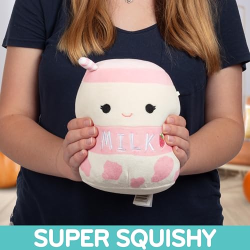 Squishmallows Original 8-Inch Amelie The Strawberry Milk - Official Jazwares Plush - Collectible Soft Squishy Food Stuffed Anima