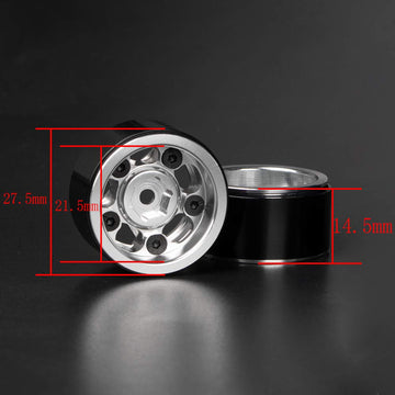 KYX Racing CNC Machined Aluminum Wheel Rims Upgrades Parts Accessories for 1/24 RC Crawler Car Axial SCX24 AXI90081 AXI00001 AXI