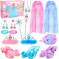 Fedio Princess Dress Up Shoes Set Little Girls Role Play Shoes Pretend Princess Gift Toy Set With 3 Pairs Of Shoes,Princess Cape,Crown Tiaras,Unicorn Purse For Girls Aged 3,4,5,6 Birthday Christmas
