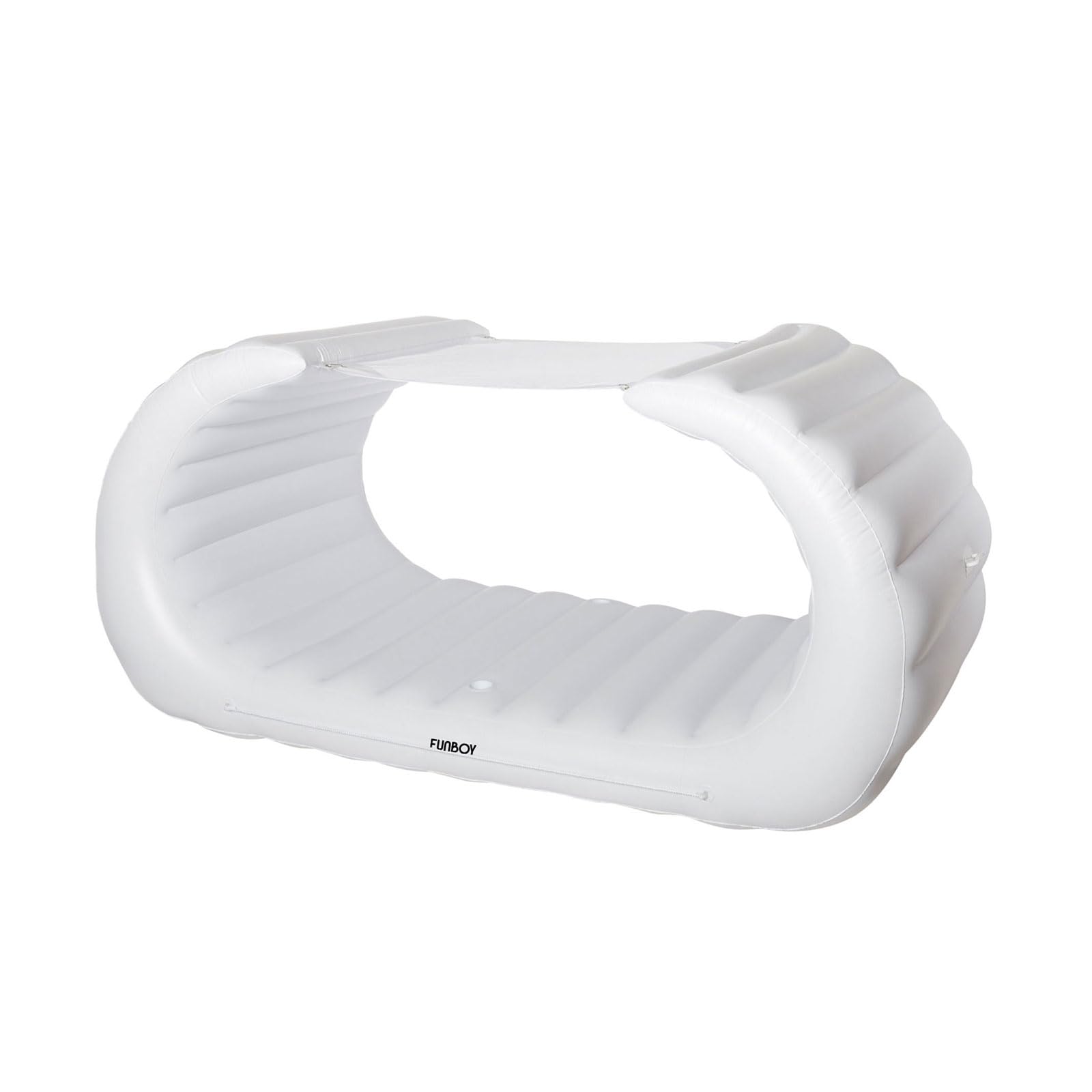 Funboy Giant Inflatable Luxury Bali Lounger Cabana Pool Float In White, Floating Bed, Two Cup Holders, Removable Shade, Luxury Float For Summer Pool Party And Entertainment