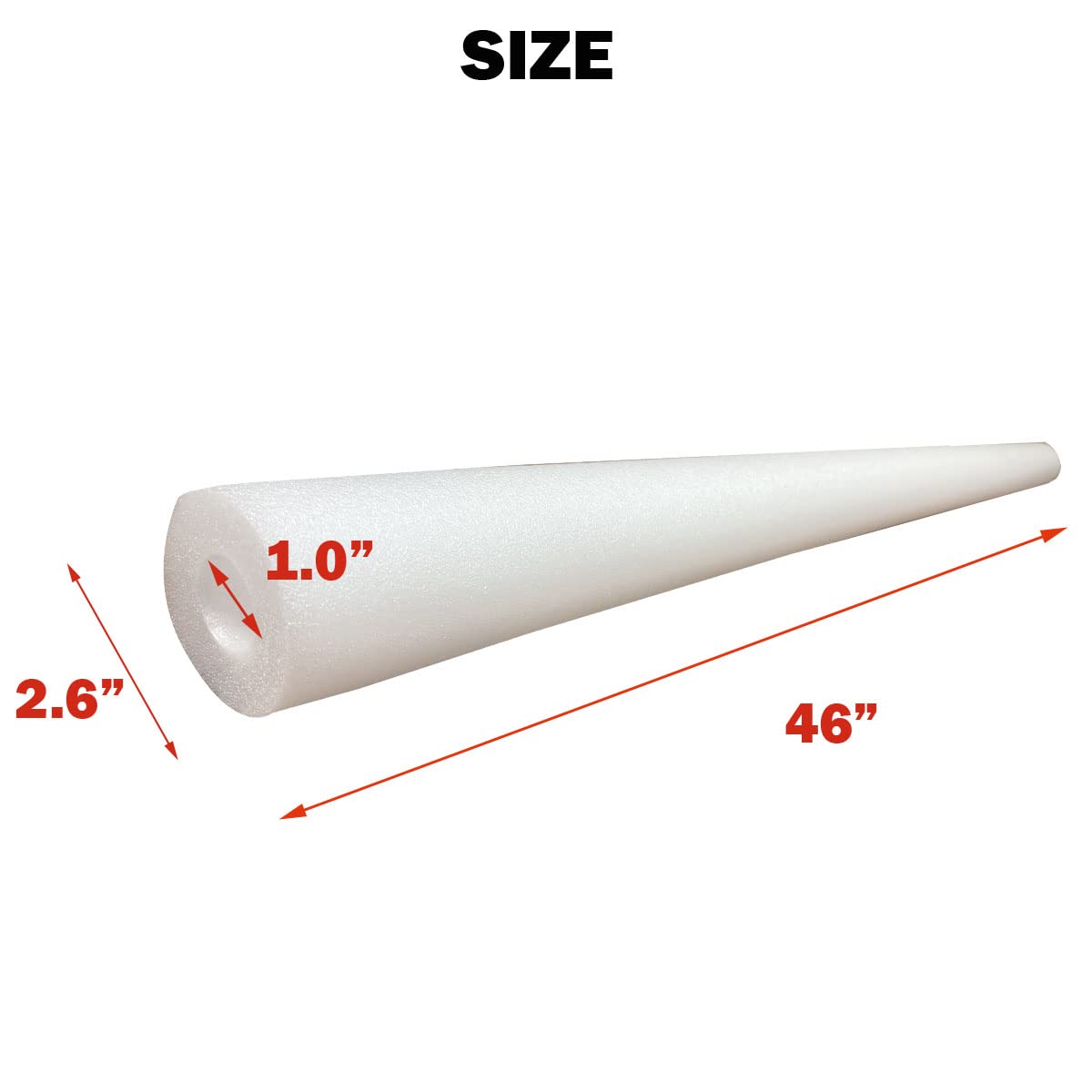 Pool Noodle 46 Inch Hollow Foam Swim Noodle For Kids Adults Swimming Floating Diy Craft (White Two Pack)