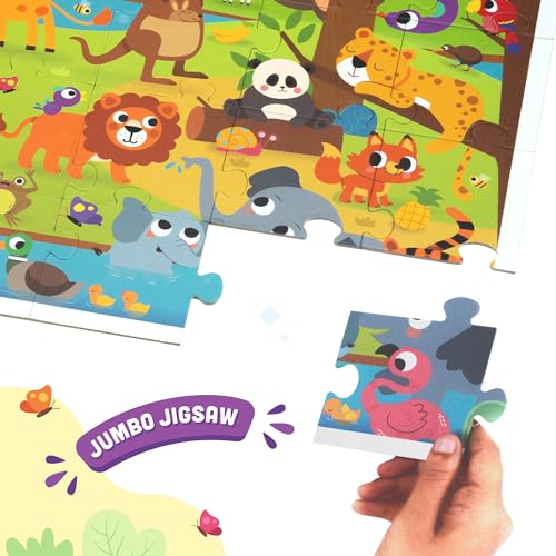 LoveDabble Search and Find Puzzle - Where is It? Jaunty Jungle | Toddler Puzzles Ages 3-5 | Animal Puzzle for Toddlers and Kids