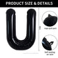 Toniful 40 Inch Large Black U Letter Balloons Jumbo Helium Balloons,Foil Mylar Big Alphabet Balloons For Birthday Party Annivers