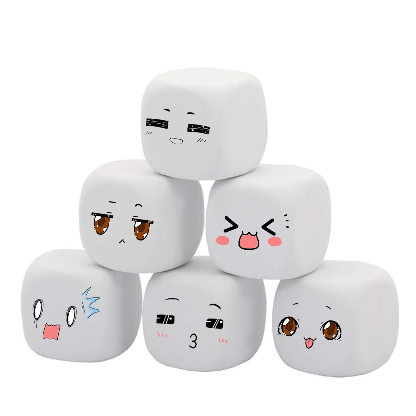 Qidiwin White Eva Foam Dices For Kids Graffiti-Building Blocks,Creative Painting, Party Supplies, 1.96 Inchs,18Pcs