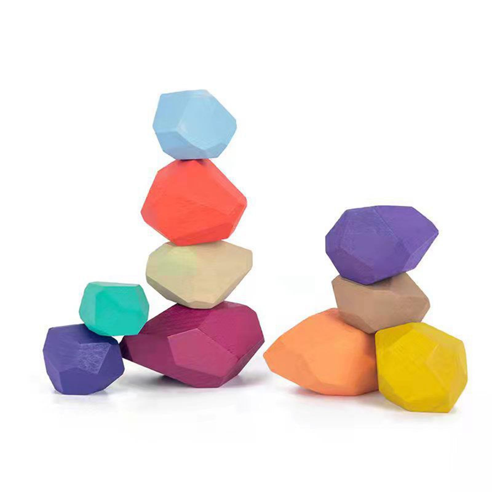 MerishoppWooden Sorting Stacking Stones Fine Motor Skill Stacking Toys For Boys Girls 10 Pieces|Baby|Toys For Baby|Developmental