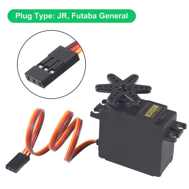 DWEII Servo Motor MG995 Control Angle180 Metal Gear Servo 20KG Digital High Speed Torque Servo Motor for Smart Car Robot Boat RC