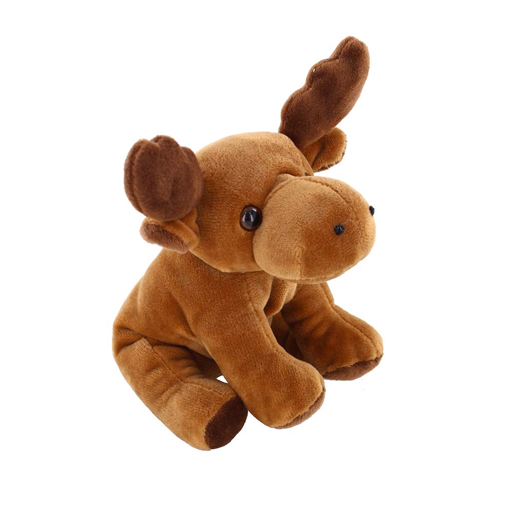 Plushland Beanie Moose Sitting 7 Stuffed Toys Plush Super Soft Winter Holiday (New Benaie Moose)