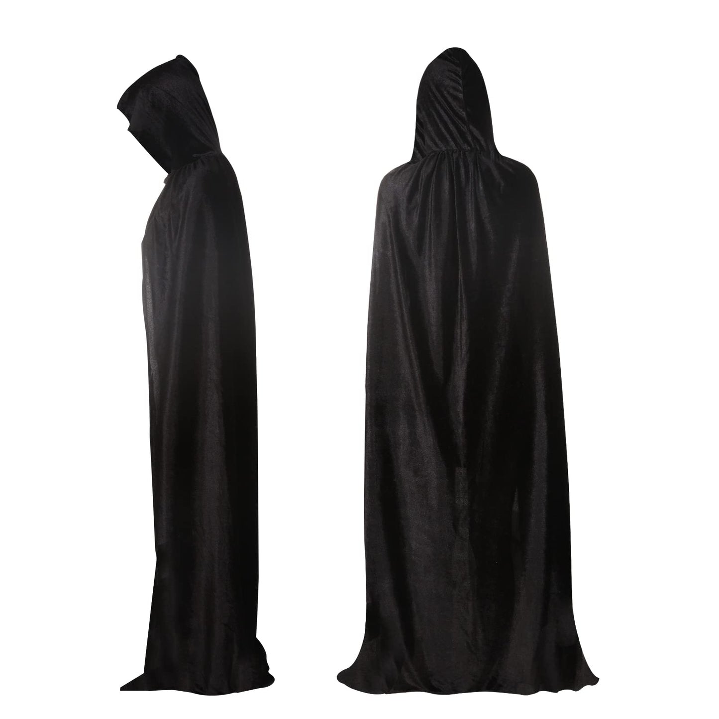 Billmoss Halloween Grim Reaper Costume - Hooded Cloak Velvet Black Cloak With Scythe Skull Mask Skeleton Gloves Grim Reaper Party Costumes For Kids