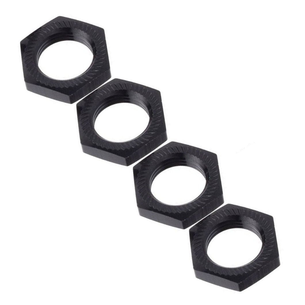 LAFEINA 4PCS 17mm Aluminum Wheel Hex Hub Nut for 1/8 RC Model Car Upgraded Parts (Black)