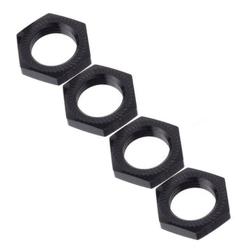 LAFEINA 4PCS 17mm Aluminum Wheel Hex Hub Nut for 1/8 RC Model Car Upgraded Parts (Black)